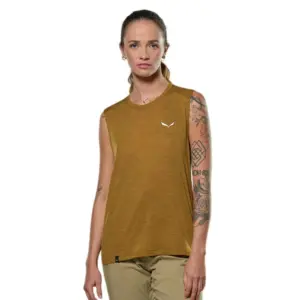 Salewa Eagle Minilogo Alpine Merino Mouwloos T-shirt Bruin