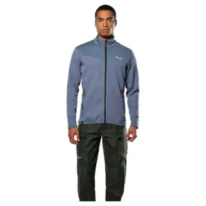Salewa Puez Waffle Hybrid Polarlite Fleece Met Volledige Rits Blauw