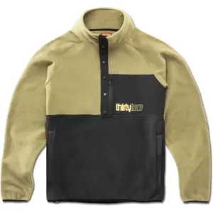 Thirtytwo Rest Stop Anorak Fleece Met Halve Rits Zwart