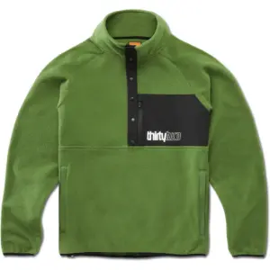 Thirtytwo Rest Stop Anorak Fleece Met Halve Rits Olijf