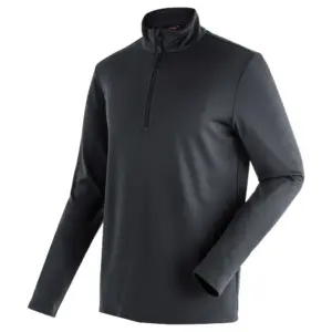 Maier Sports Midlayer Felix Fleece Met Halve Rits Zwart