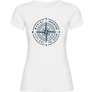 Kruskis Compass Rose T-shirt Met Korte Mouwen Wit
