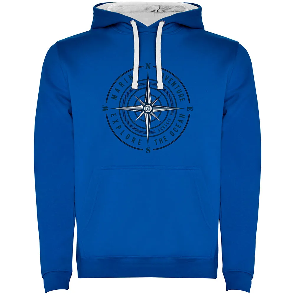Kruskis Compass Rose Two-colour Hoodie Blauw