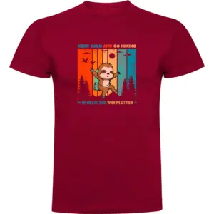 Kruskis Keep Calm Sloth T-shirt Met Korte Mouwen Rood