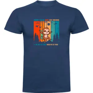 Kruskis Keep Calm Sloth T-shirt Met Korte Mouwen Blauw