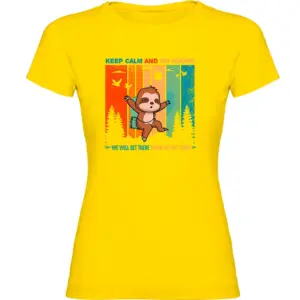 Kruskis Keep Calm Sloth T-shirt Met Korte Mouwen Geel