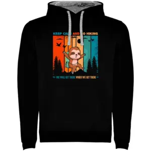 Kruskis Keep Calm Sloth Two-colour Hoodie Zwart