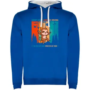 Kruskis Keep Calm Sloth Two-colour Hoodie Blauw