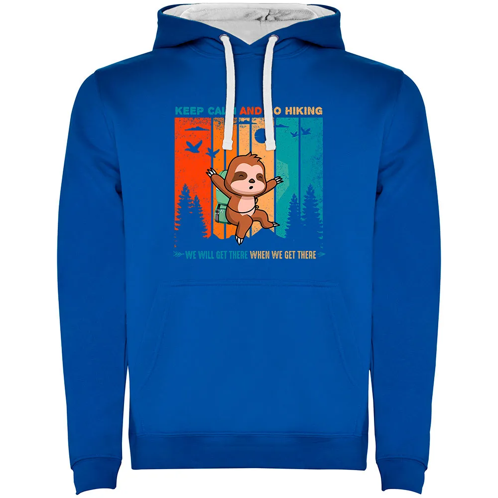 Kruskis Keep Calm Sloth Two-colour Hoodie Blauw