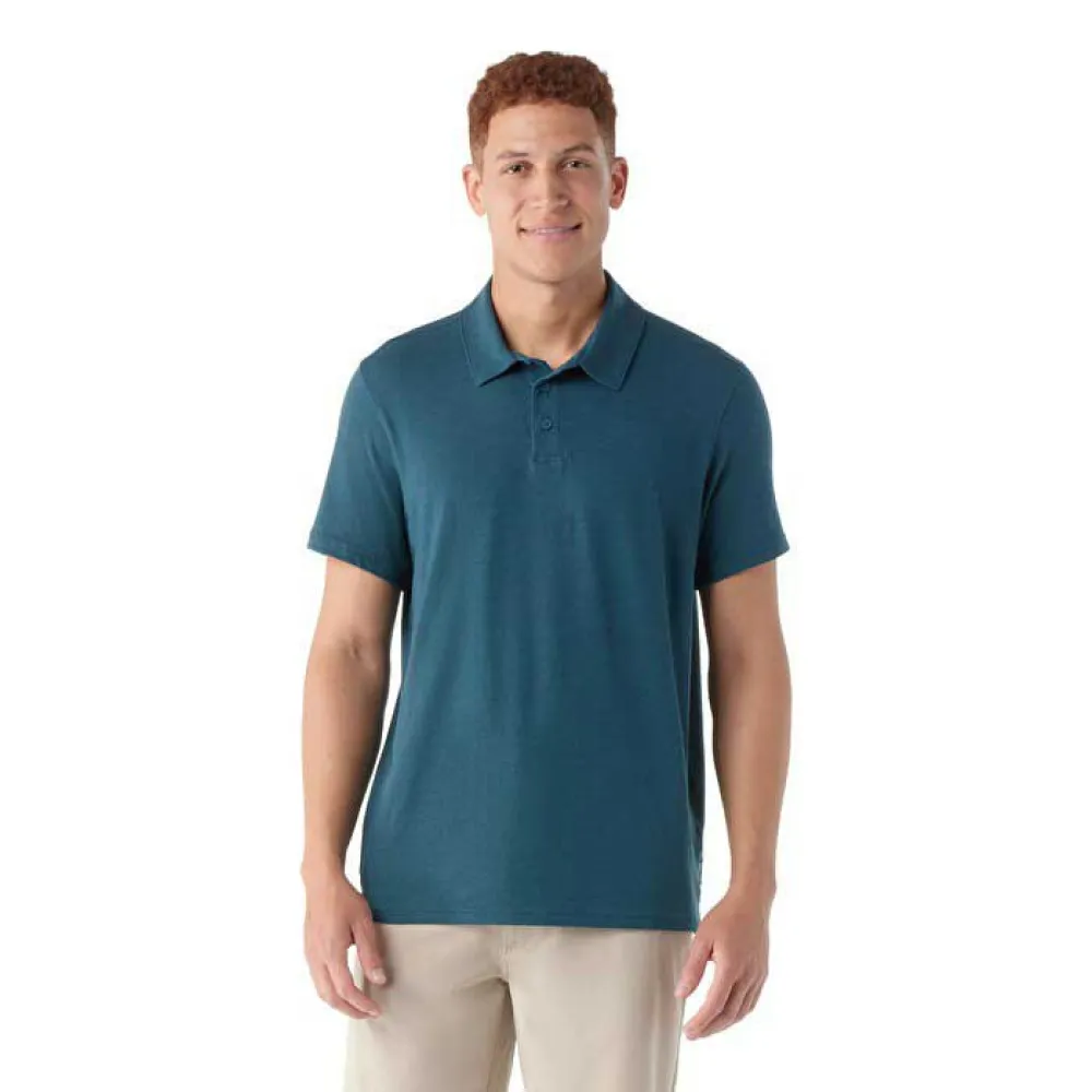 Smartwool 2361 Korte Mouw Poloshirt Blauw
