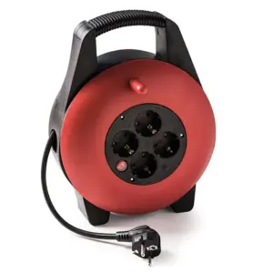 Famatel Disyuntor 2p+ttl 4 Sockets 10 M 16a 250v Kabelhaspel Rood