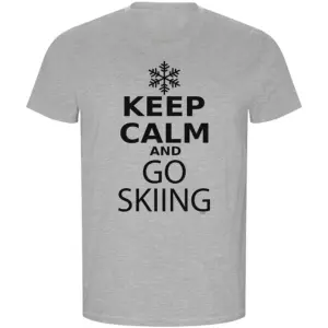 Kruskis Keep Calm And Go Skiing Eco T-shirt Met Korte Mouwen Grijs