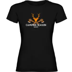 Kruskis Camping Season T-shirt Met Korte Mouwen Zwart