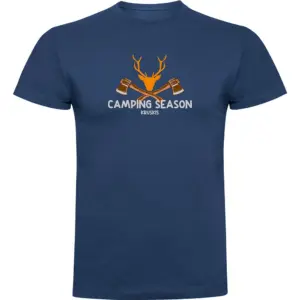 Kruskis Camping Season T-shirt Met Korte Mouwen Blauw