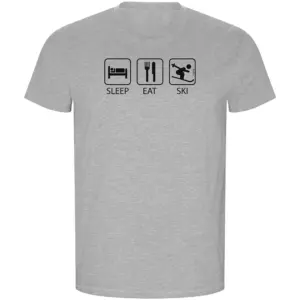 Kruskis Sleep Eat And Ski Eco T-shirt Met Korte Mouwen Grijs