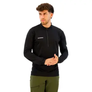 Mammut Aenergy Fl Zip T-shirt Met Lange Mouwen Zwart