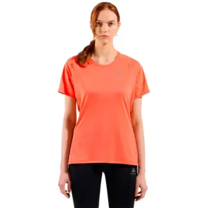 Odlo Essential Print T-shirt Met Korte Mouwen Koraal