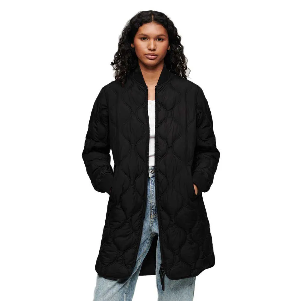 Superdry Studios Long Liner Fleece Zwart