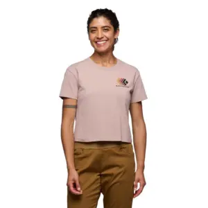 Diamond Faded Crop T-shirt Met Korte Mouwen Pale Mauve