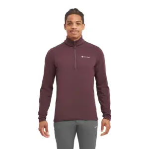 Montane Protium Pull-on Fleece Met Halve Rits Dark Garnet