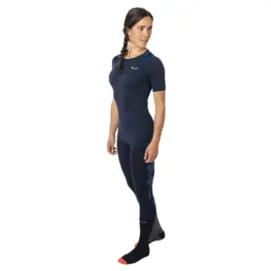 Salewa Cristallo Warm Alpine Merino Responsive Korte Mouwen Basislaag Marineblauw