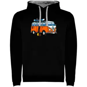 Kruskis Hippie Van Snowboard Two-colour Hoodie Zwart