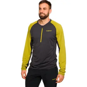 Trangoworld Robiel Half Rits Lange Mouw T-shirt Zwart