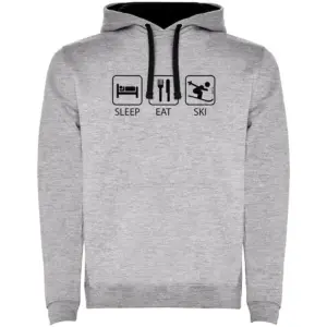 Kruskis Sleep Eat And Ski Two-colour Hoodie Zwart