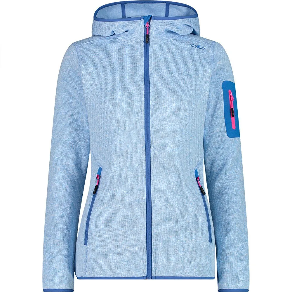 Cmp 3h19826 Fleece Met Kap Sky / Bianco