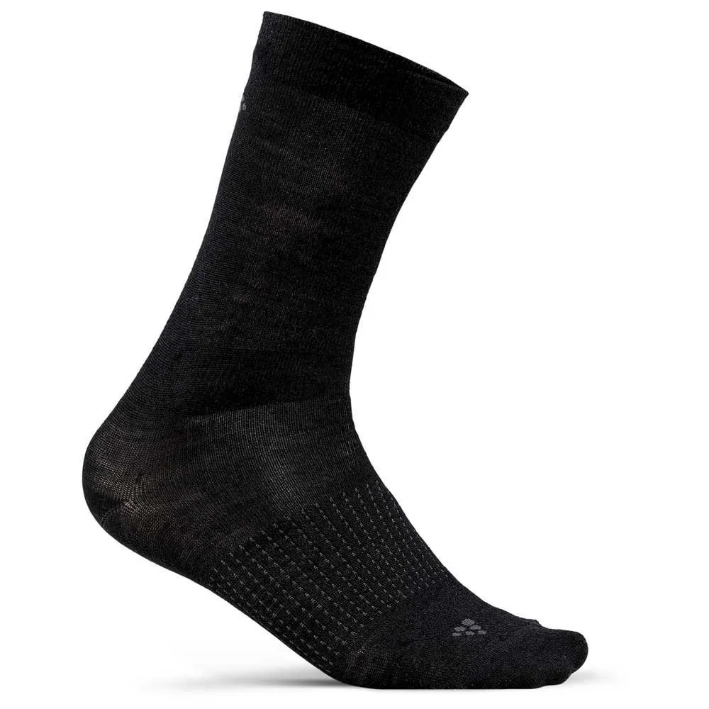 Craft 2-pack Wool Liner Half Lange Sokken Zwart