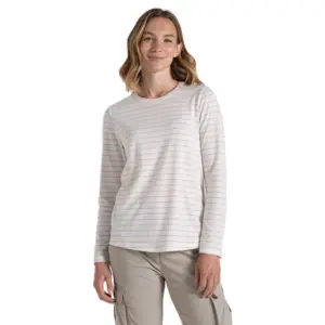 Craghoppers Nosilife Akona T-shirt Met Lange Mouwen Dusky Carnation Stripe