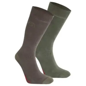 Craghoppers Nosilife Twin Pack Half Lange Sokken Groen