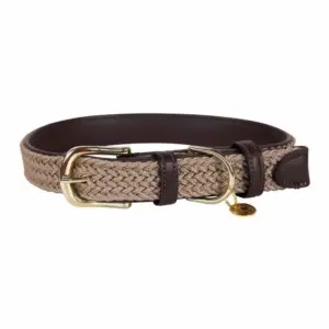 Kentucky Nylon Plaited Hondenhalsband Beige
