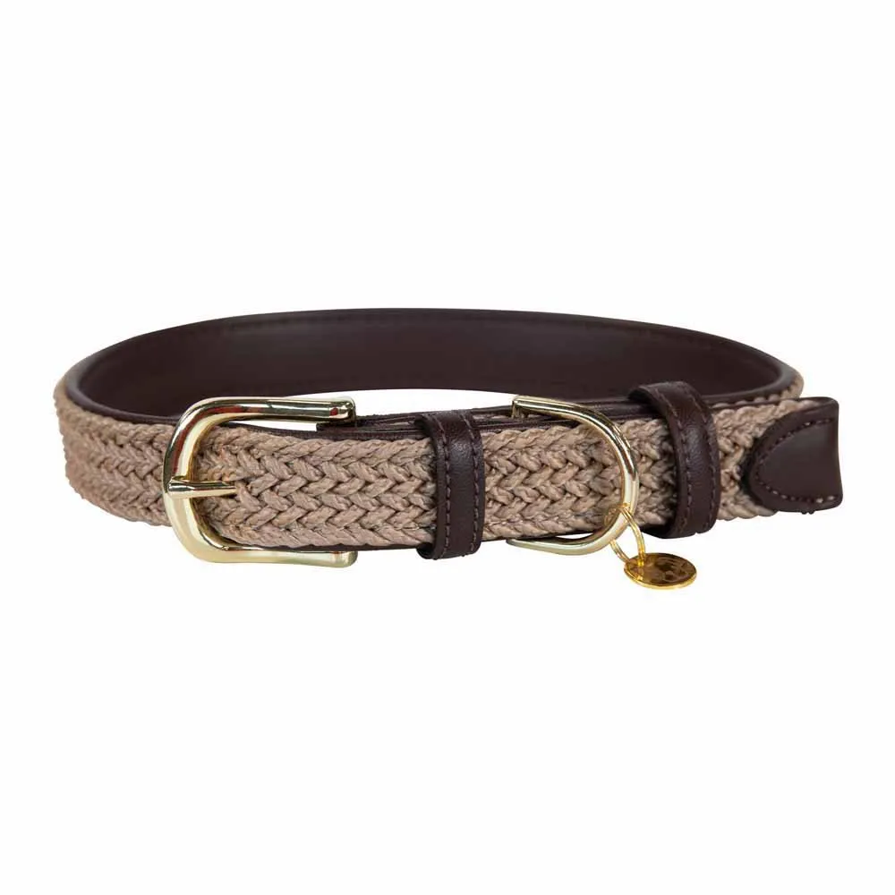 Kentucky Nylon Plaited Hondenhalsband Beige