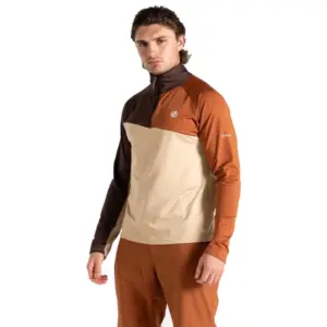 Dare2b Dignify Iii Core Stretch Sweatshirt Met Halve Rits Hot Fudge / Mocha Bisque