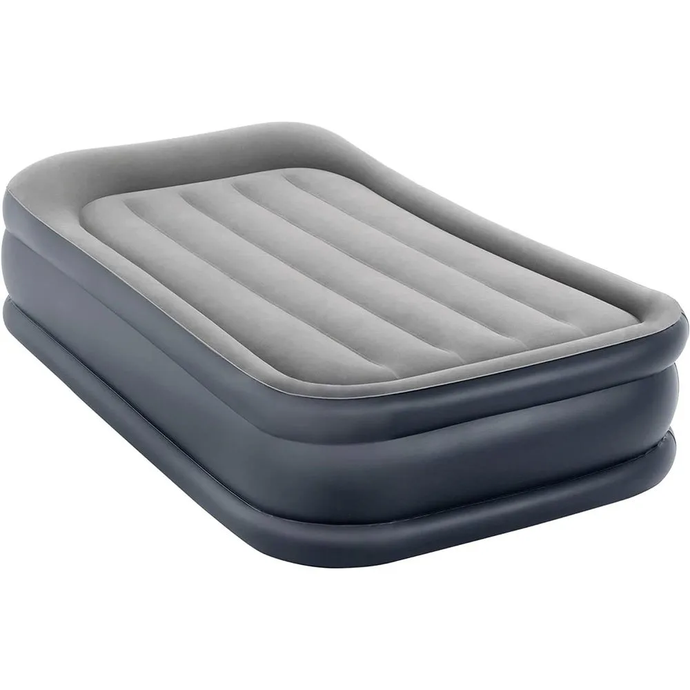 Intex Dura-beam Basic Deluxe Twin Eenpersoons Luchtbed Grijs