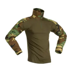 Invadergear Combat T-shirt Met Lange Mouwen Woodland
