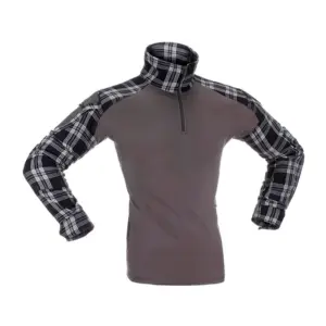 Invadergear Flannel Combat T-shirt Met Lange Mouwen Zwart