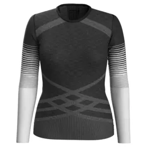Smartwool Intraknit Thermal Merino 200 Pattern Crew Lange Mouwen Basislaag Zwart