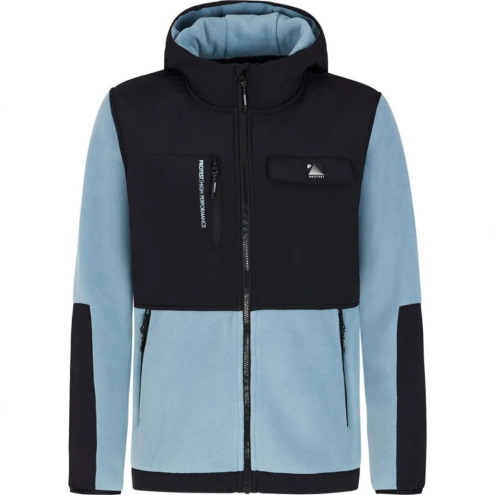 Protest Grid Fleece Met Volledige Rits Blauw