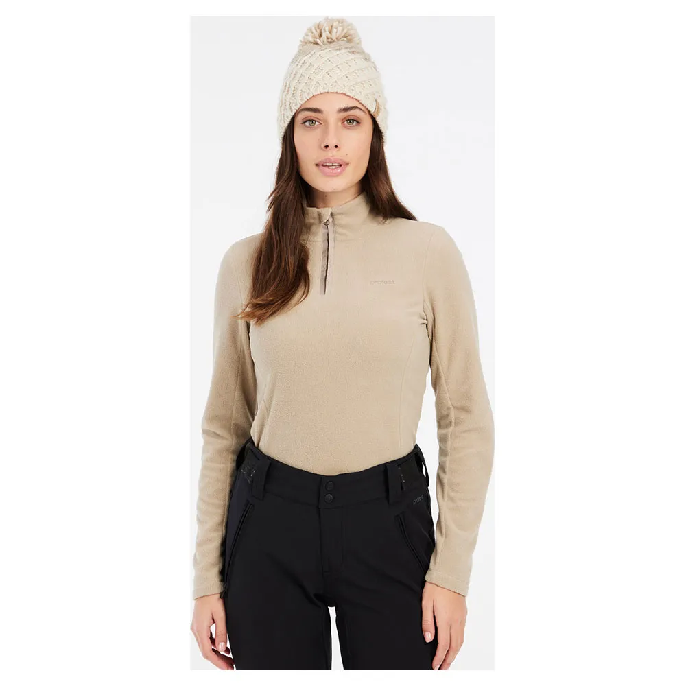 Protest Mutez Fleece Met Halve Rits Beige