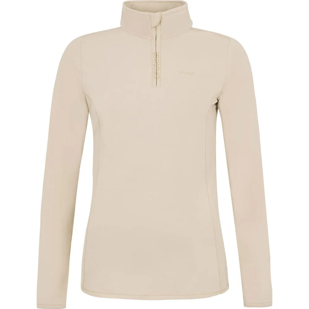 Protest Refabriz Fleece Met Halve Rits Beige