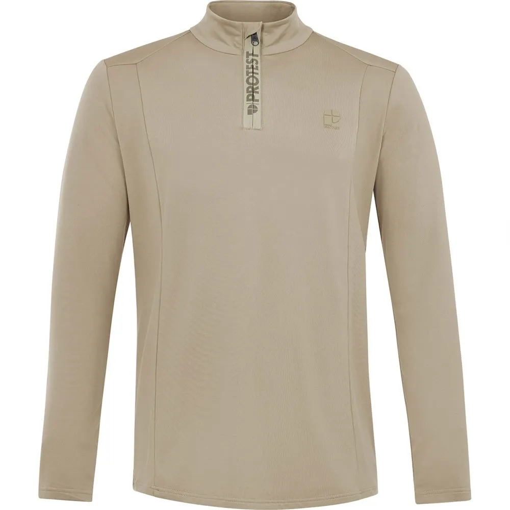 Protest Rewill Fleece Met Halve Rits Beige