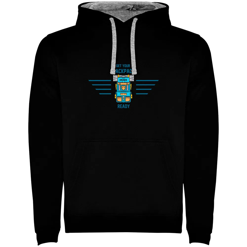 Kruskis Backpack Ready Bicolor Hoodie Zwart