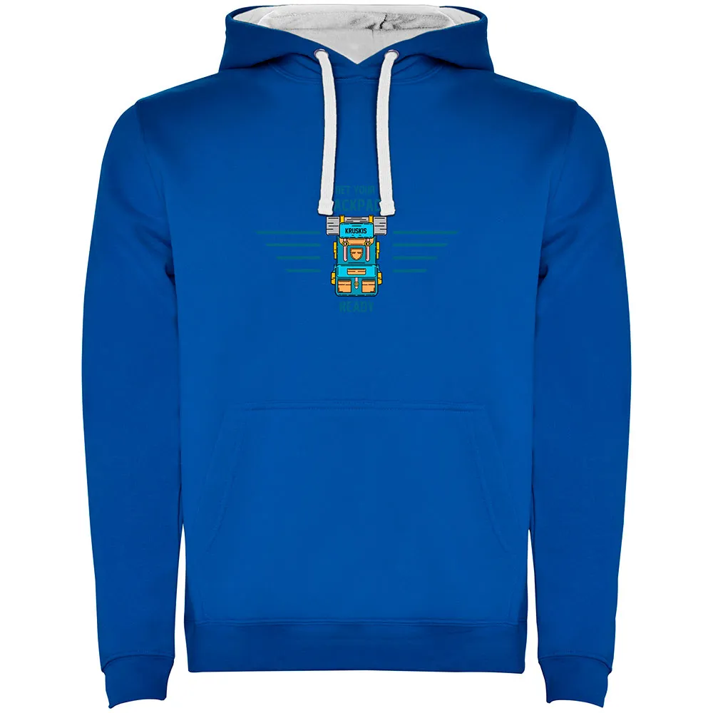 Kruskis Backpack Ready Bicolor Hoodie Blauw