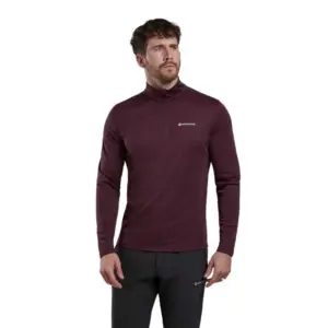 Montane Dart Half Zip T-shirt Met Lange Mouwen Dark Garnet
