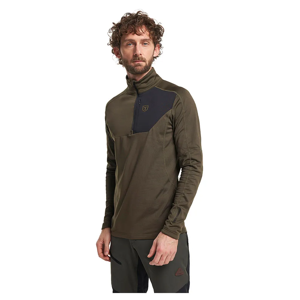 Tenson Txlite Sweatshirt Met Halve Rits Olijf