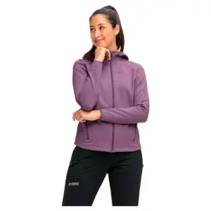 Maier Sports Tesila Hood W Fleece Met Volledige Rits Berry Paint Melange
