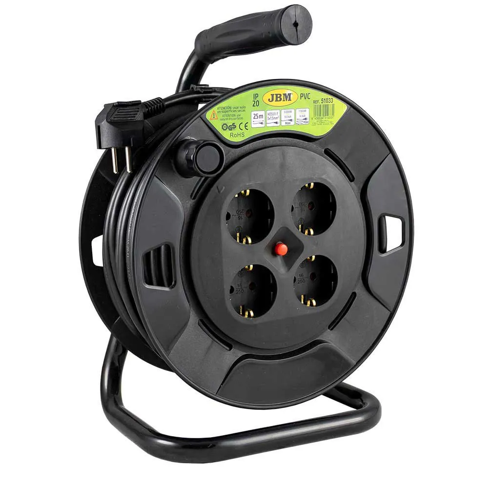Jbm Electrical 25 M Kabelhaspel Zwart