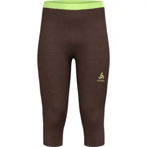 Odlo The Performance Wool 150 3/4 Basislaag Broek Fudge Melange / Shadow Lime